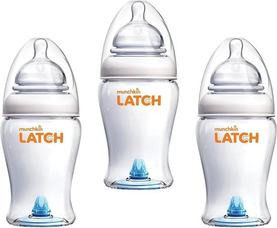 Munchkin Babyfles - 3-pack Latch bottle - baby fles 240ml - Anti-Colic babyflesje