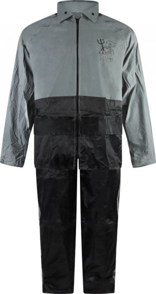 C-Line Regenpak met Capuchon - Reflecterende Jas - Nieuw Model - Kinder maat 158/164