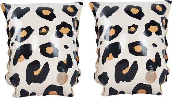 Swim Essentials | Beige Panterprint Zwembandjes 0-2 jaar