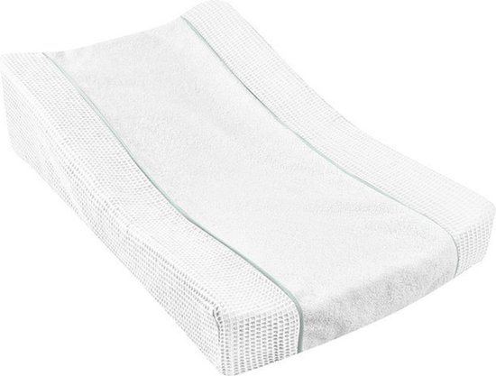 Béaba Sofalange® - Hoes voor Aankleedkussen - 100% Biologisch Katoen - Zacht & Absorberend - Wit