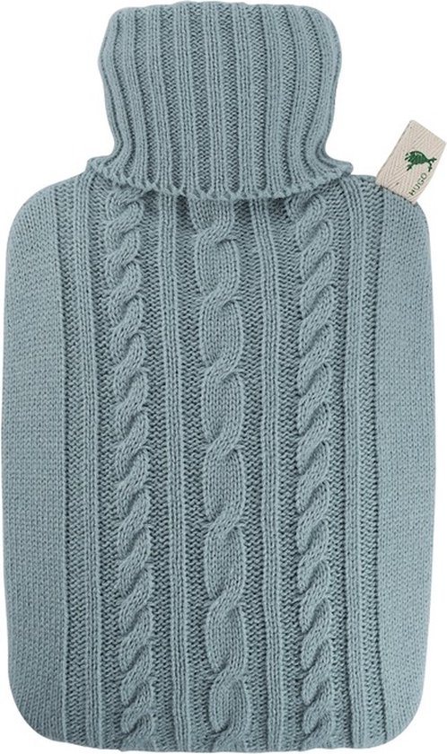 Luxe warmwater kruik - gebreide hoes - pastel blauw - 1800 ml - Kruikenzak - Cadeau - Kinderen/Volwassenen