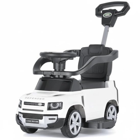 Land Rover Defender Loopauto - 2-in-1 functie - met Duwstang - Wit