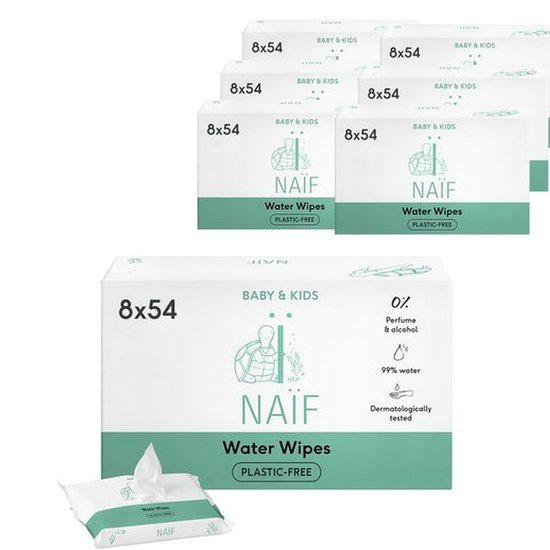 Naïf - XXXL Water Billendoekjes - 3.024 doekjes (56 stuks 54 doekjes)