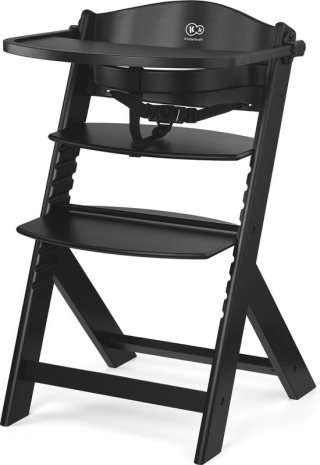 Kinderkraft ENOCK - Houten Kinderstoel 3-in-1 - Hoge babystoel - Hoogte verstelbaar in 5 niveaus - 3-punts gordels - Tot 10 jaar - Zwart