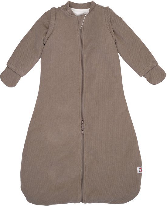 Lodger - Newborn slaapzak winter � afritsbare mouw � bruin � 50cm � geschikt autostoel