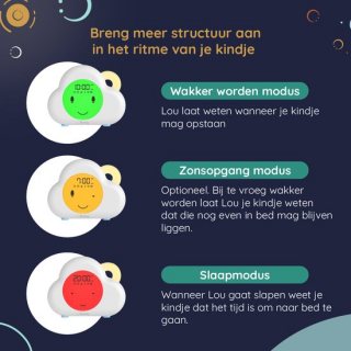 Numsy Lou Slaaptrainer Kinderen 2.0 - Kinderwekker met Nachtlampje - Slaapwekker