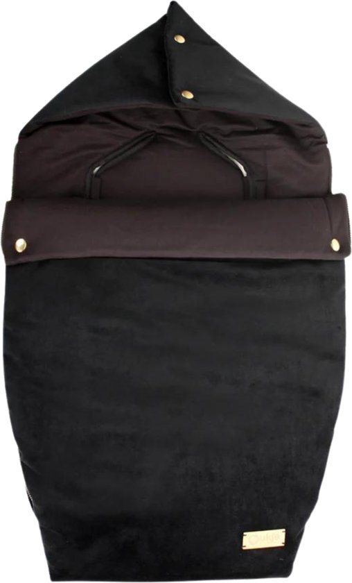 Ukje Voetenzak Autostoel en Kinderwagen - Universeel - Superzacht Katoen voor je Baby - Perfecte Pasvorm en Afwerking - Luxe Limited Edition - Waterafstotend - Voor Zomer en Winter - Zwart Velours
