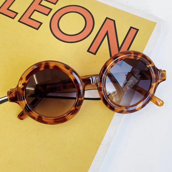 Kinder Zonnebril - Bril - Kind - Baby | Bruin – Tijger / Panter / Leopard print | Vanaf 2 jaar - 6 jaar | UV beschermend - Opklapbaar | Kinderzonnebril – Zonnebrillen | DH Collection