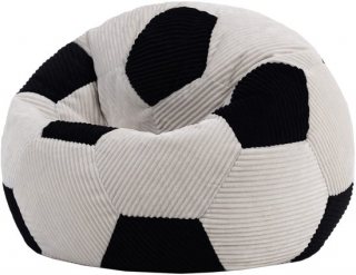 icon - Kingston Kinderzitzak Stoel - Ribfluweel - Voetbal - Zwart