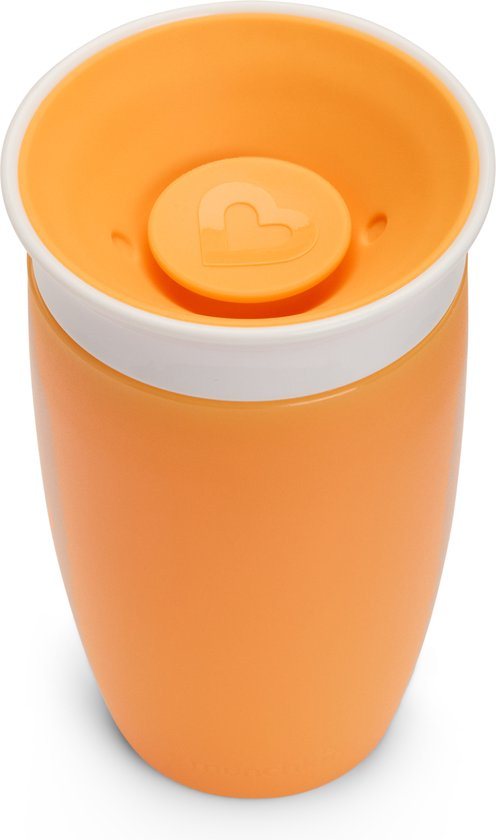 Munchkin Miracle Anti-Lek 360° Drinkbeker - Sippy Cup - Oefenbeker voor Baby en Kind - 296ml - Oranje