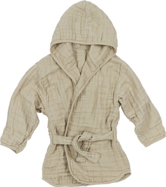Meyco Baby Uni badjas - pre-washed hydrofiel - sand - 86/92