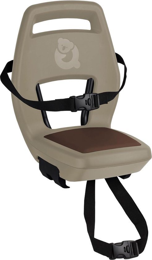 Qibbel 6+ Junior Fietsstoeltje Achter - Cappuccino - Inclusief voetsteuntjes