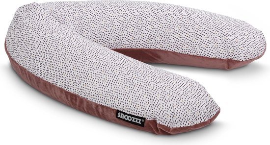 Snoozzz Zwangerschapskussen Zijslaapkussen Lichaamskussen - 185 cm - microparel vulling - luxe draagtas - wasbare hoes - Mauve