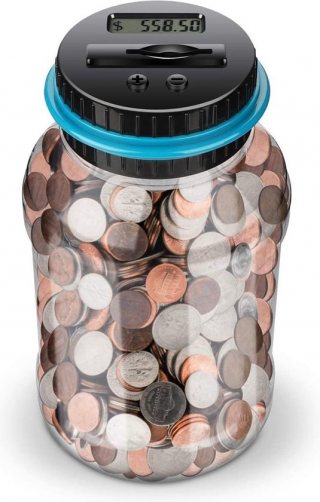 BOTC Digitale Spaarpot - Met Munten Teller - Jongens en meisjes - Cadeau - Transparant