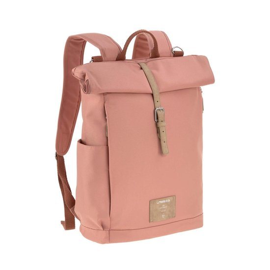 LÄSSIG Luiertas Rolltop Backpack rugzak incl verschoningsmatje Cinnamon