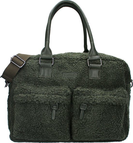 Kidzroom Care Hello Little One Luiertas - Groen - Verschoonmatje - Verstelbare schouderband - Ophanglussen kinderwagen