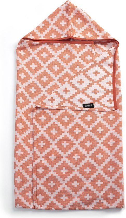 KipKep Blenker hydrofiele badcape - maat 100x70cm - Emberglow Red
