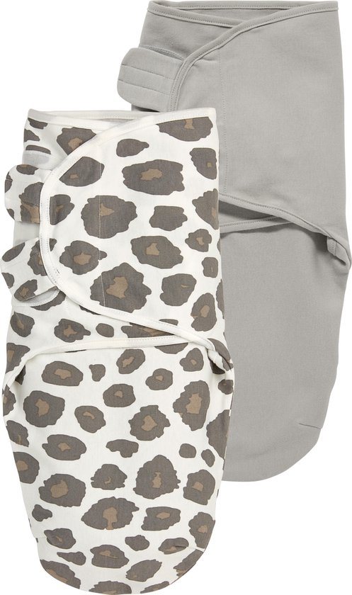 Meyco Baby Panter/Uni swaddlemeyco inbakerdoek - 2-pack - neutral/grey - 4-6 maanden