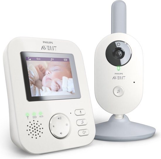 Philips Avent SCD833/01 Beeldbabyfoon - Babyfoon met Camera - Wit Lichtgrijs