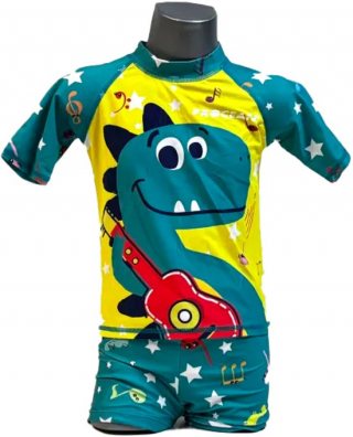 Procean - zwemkleding- voor kinderen - UV-werend - geel/groene dino - maat 128