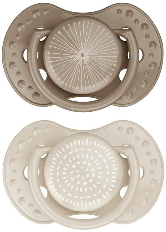 Difrax LOVI Dynamische Fopspeen - 18+ Maanden - Beige & Bruin - 2 Stuks