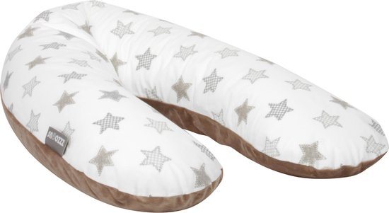 Snoozzz voedingskussen met wasbare hoes Ster taupe – 185 cm
