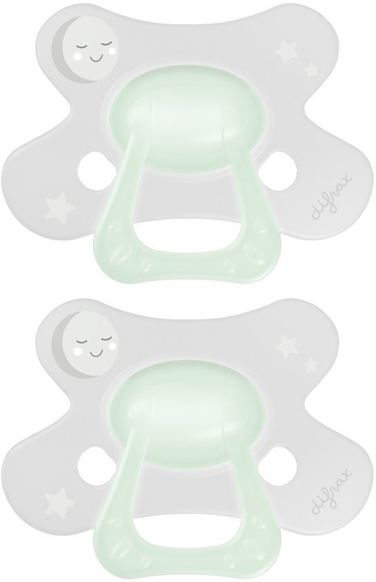 Difrax - Dental Fopspeen - 18+ Maanden - Glow in the Dark Orthodontische Speen - 2 st.