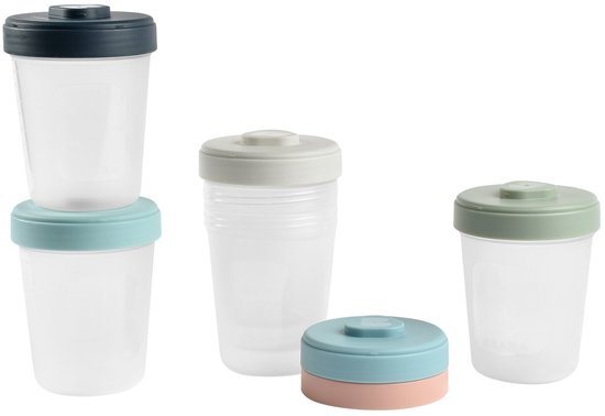 Béaba Clipportie Bewaarpotjes - 6 x 250 ml - Hermetisch & Lekvrij - BPA-vrij - Magnetron- en Vriezerbestendig - Stapelbaar
