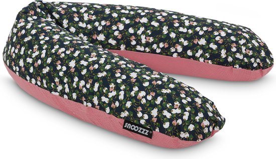 Snoozzz Voedingskussen Zijslaapkussen Lichaamskussen Premium kwaliteit - 185 cm - microparel vulling - luxe draagtas - 100% hydrofiel katoen - Blossom Rose