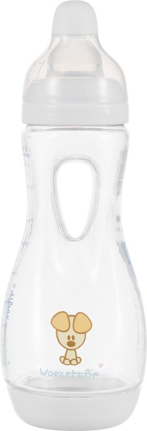 Difrax Handgreep Baby fles 240 ml Natural - Anti-Colic - Woezel & Pip - 1 stuk