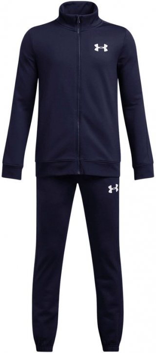 Under Armour UA Rival Knit Track Suit-BLU Jongens Trainingspak - Midnight Navy - Midnight Navy - Wit