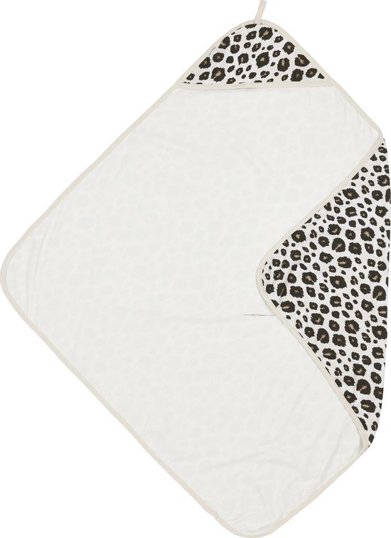 Meyco Baby Leopard badcape - sand melange - 90x90cm