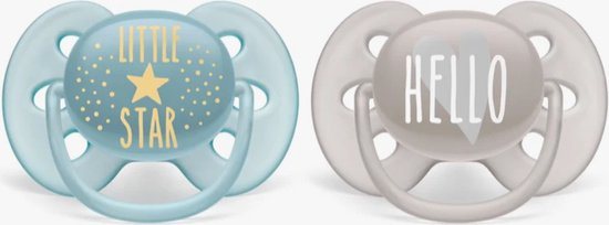 Philips Avent ultra soft-fopspeen 6-18 maanden SCF228/01 Hello little star boy