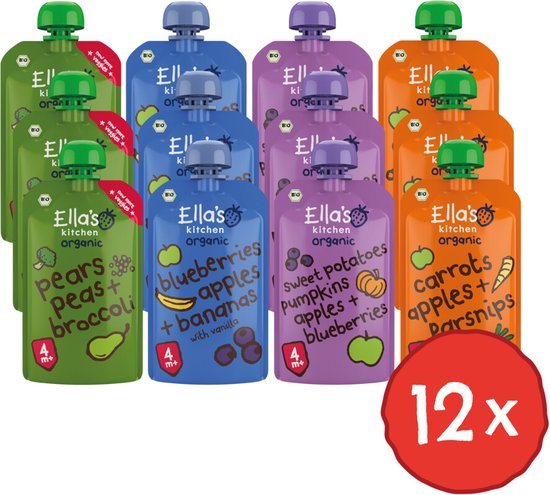 Ella's kitchen 12 stuks Knijpzakjes Mix Pakket
