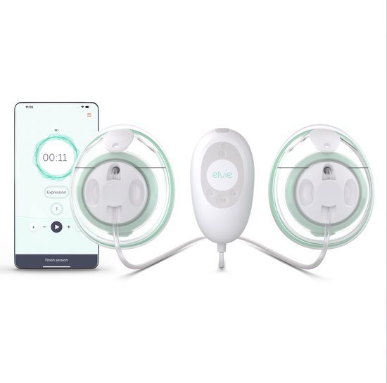 Elvie Stride Double - Handsfree Elektrische Borstkolf - Ziekenhuiskwaliteit - Dubbele Borstkolf - 150 ml Capaciteit per Cup - App-gestuurd - Complete Set