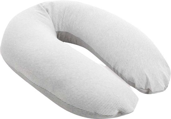 Doomoo Buddy Cover - Hoes voor Voedingskussen Buddy - Biologisch Katoen - 180 cm - Classic Light Grey