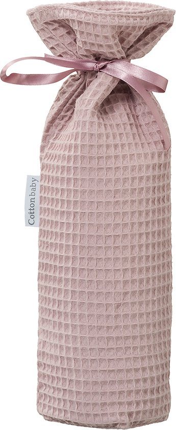 Cottonbaby kruikzak - wafel - oudroze - voor ronde warmwaterkruik - 1 liter