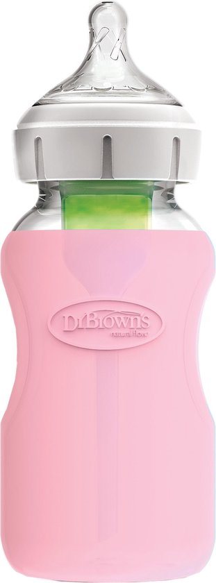 Dr. Brown's Flesbeschermer - Brede halsfles - 270ml - Roze