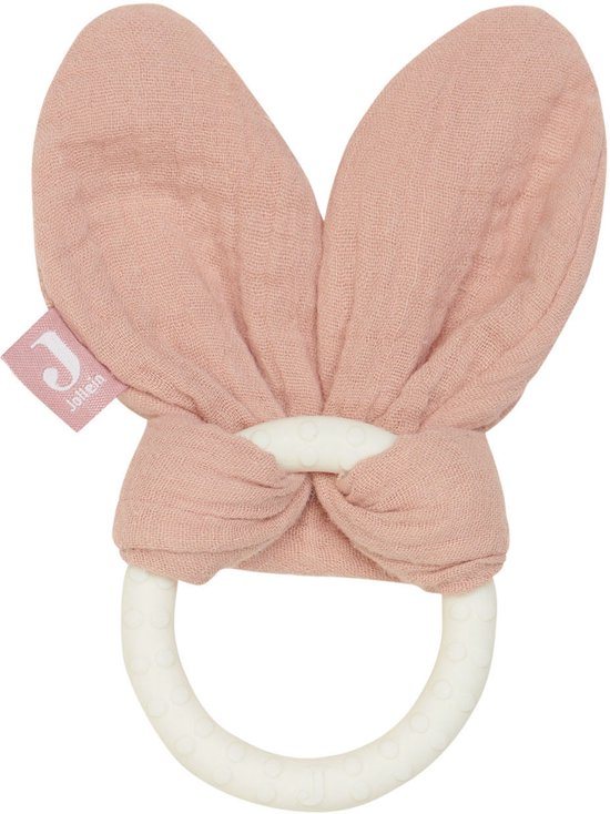 Jollein Bijtring Siliconen Bunny Ears - Rosewood