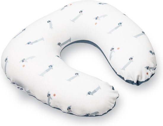 Doomoo Softy - Klein Voedingskussen - Biologisch Katoen - 150cm - Dog Blue