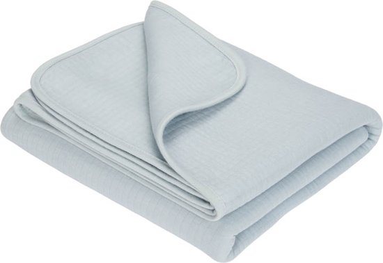 Little Dutch Pure Soft Blue - Baby Jongens & Meisjes - Zomerdeken ledikant