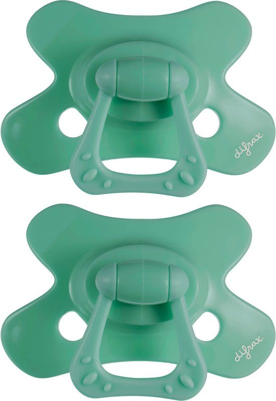 Difrax Natural Fopspeen - 12 tot 18 Maanden - Donkergroen - 2 Stuks