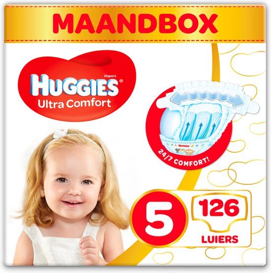 Huggies Ultra Comfort luiers - Maat 5 (11 tot 25 kg) - 126 stuks - Voordeelverpakking