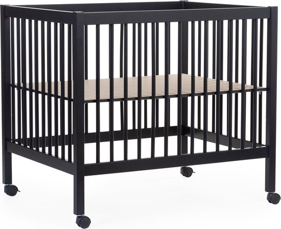 Childhome Park 97 Box met wieltjes - Hout - 0 tot 36m - Zwart - 98 x 78 x 82 cm