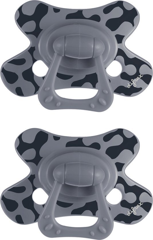 Difrax Natural Fopspeen - 18+ Maanden - Grijs - 2 Stuks