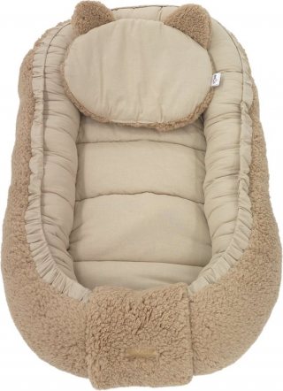 Soosie - Baby Nestje - Babynestje - Zacht en Veilig - Bruin Teddy Katoen en Bruin Katoen