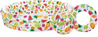 Intex Vrolijke Fruity Pool Set - Opblaaszwembad - Ø 132 x 28 cm - Inclusief Strandbal en Zwemband