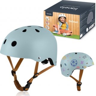 Lionelo Helmet Fietshelm voor kinderen - Maat 50-56cm - 20x23cm - S - Intertek Certificering - ABS & EPS Materialen - Verstelbare Pasvorm - 11 Ventilatieopeningen - Extra Kinbeschermer - Personaliseerbaar met Krijt en Stiften - EN1078 Gecertificeerd