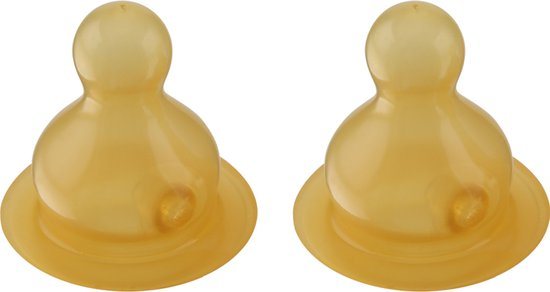 HEVEA - Speen voor glazen drinkfles - 2-pack - Mediumflow - 3-24 mnd
