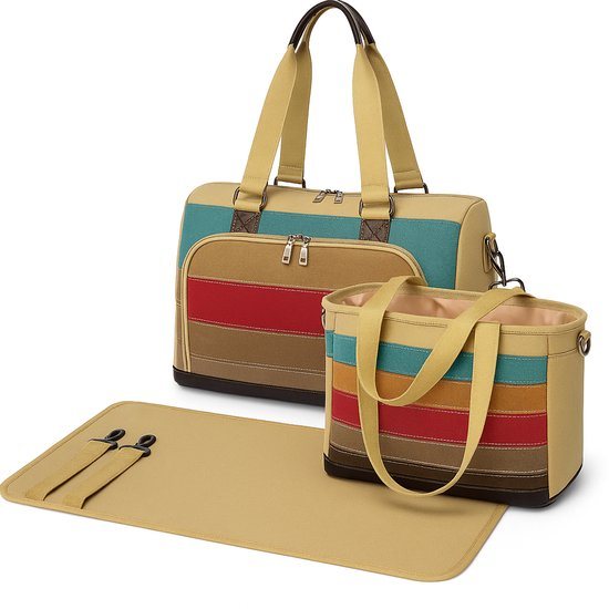 Miss Lulu Luier- en Verzorgingstas – Luiertas Set – Afneembare Draagtas - Stijlvol – Multicolor - Premium Kwaliteit - Grote Capaciteit - Unisex/Jongens/Meisjes (LT6638 STR)